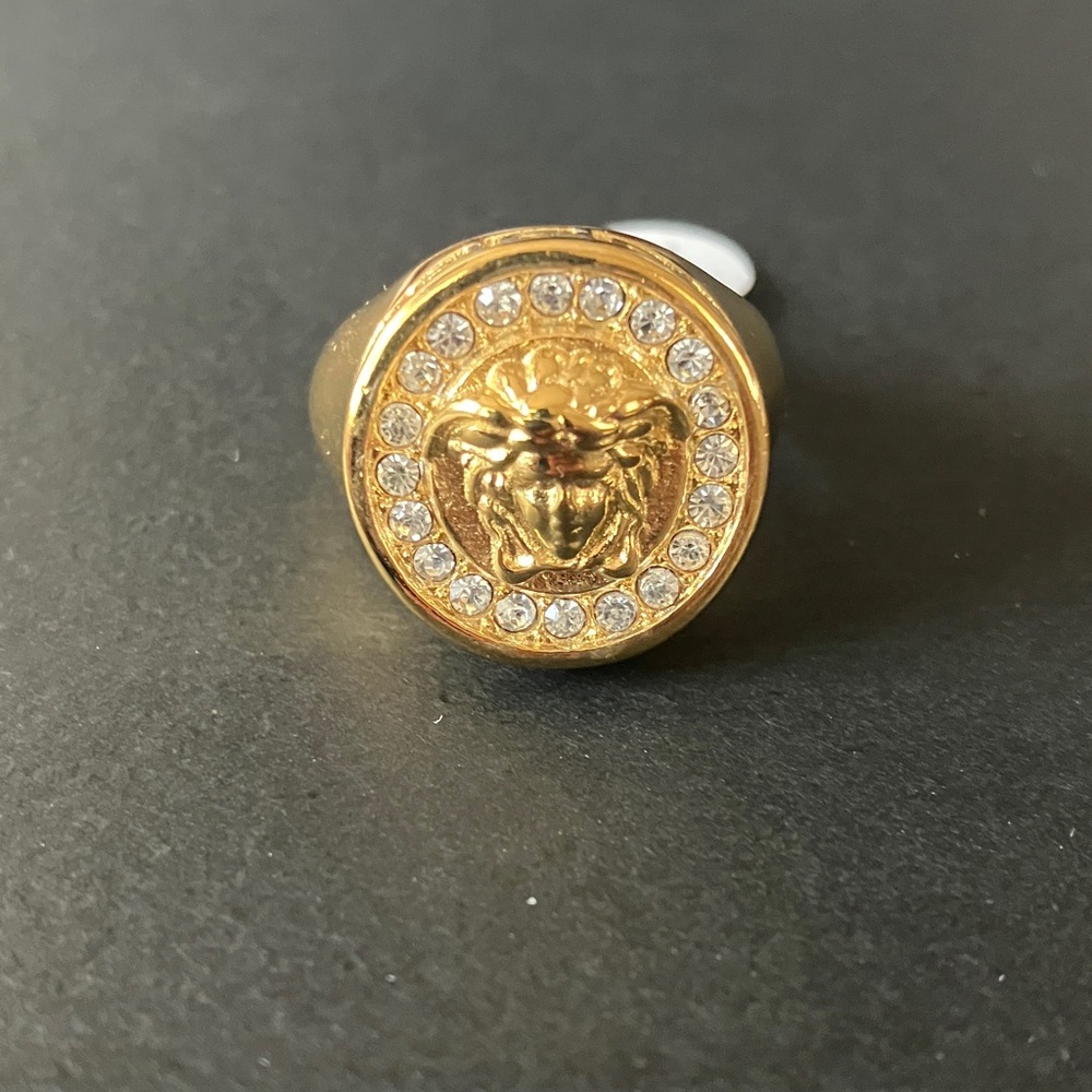 Versace Gold Medusa Ring with CZ Diamond 💎  Size-11 - Picture 2 of 13
